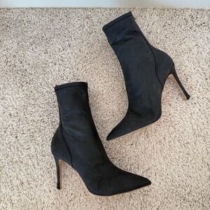 Jewel Badgley Mischka Black Angela Sock Boot